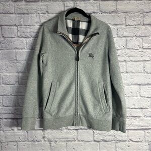 Burberry authentic men’s zip down sweater Gray